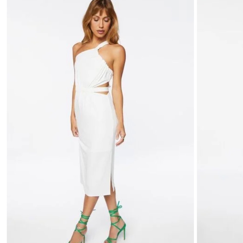 NWT-Cutout One-Shoulder white Midi Dress
SZ XS